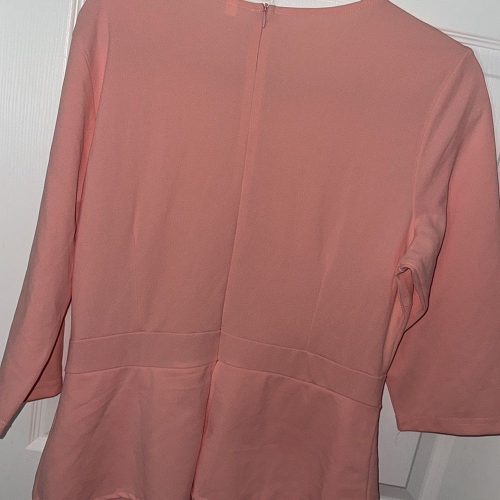 Women 3/4 Sleeve Bodycon Ruffle Vintage Work Midi Pencil Dress xl Like new - Picture 12 of 12